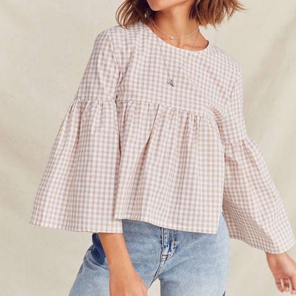 Urban Outfitters Tops - UO Gingham Bell Sleeve Top